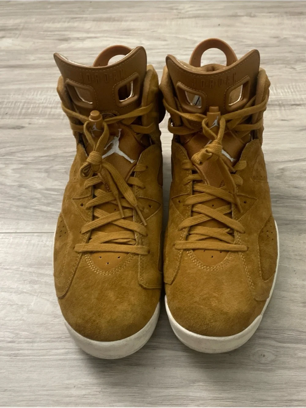 Air Jordan 6 Retro Size 12 Wheat Suede High Top Sneakers With Box